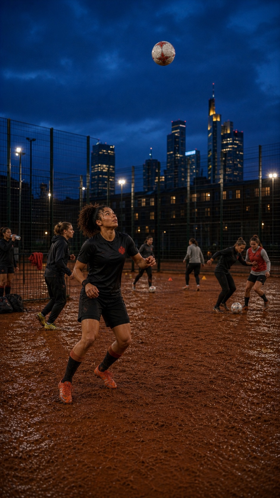 Fußballtraining von Frauen im Frankfurter Gallus